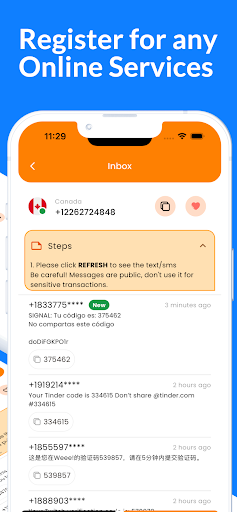 Müvəqqəti olaraq onlayn SMS alın